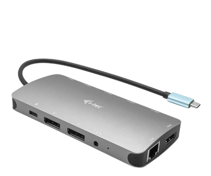 Akcesoria I-TEC USB-C Metal Nano Dock 2x DP 1x HDMI 4K LAN Audio PD 100W C31NANODOCKPROPD